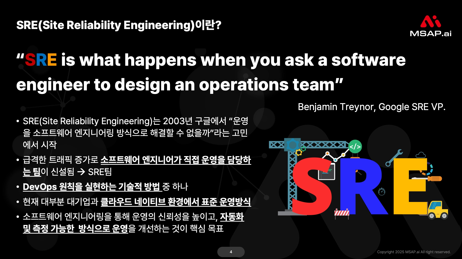 SRE(사이트 신뢰성 엔지니어링)의 개념과 요소 클라우드 네이티브 전환 진단 결과 예시