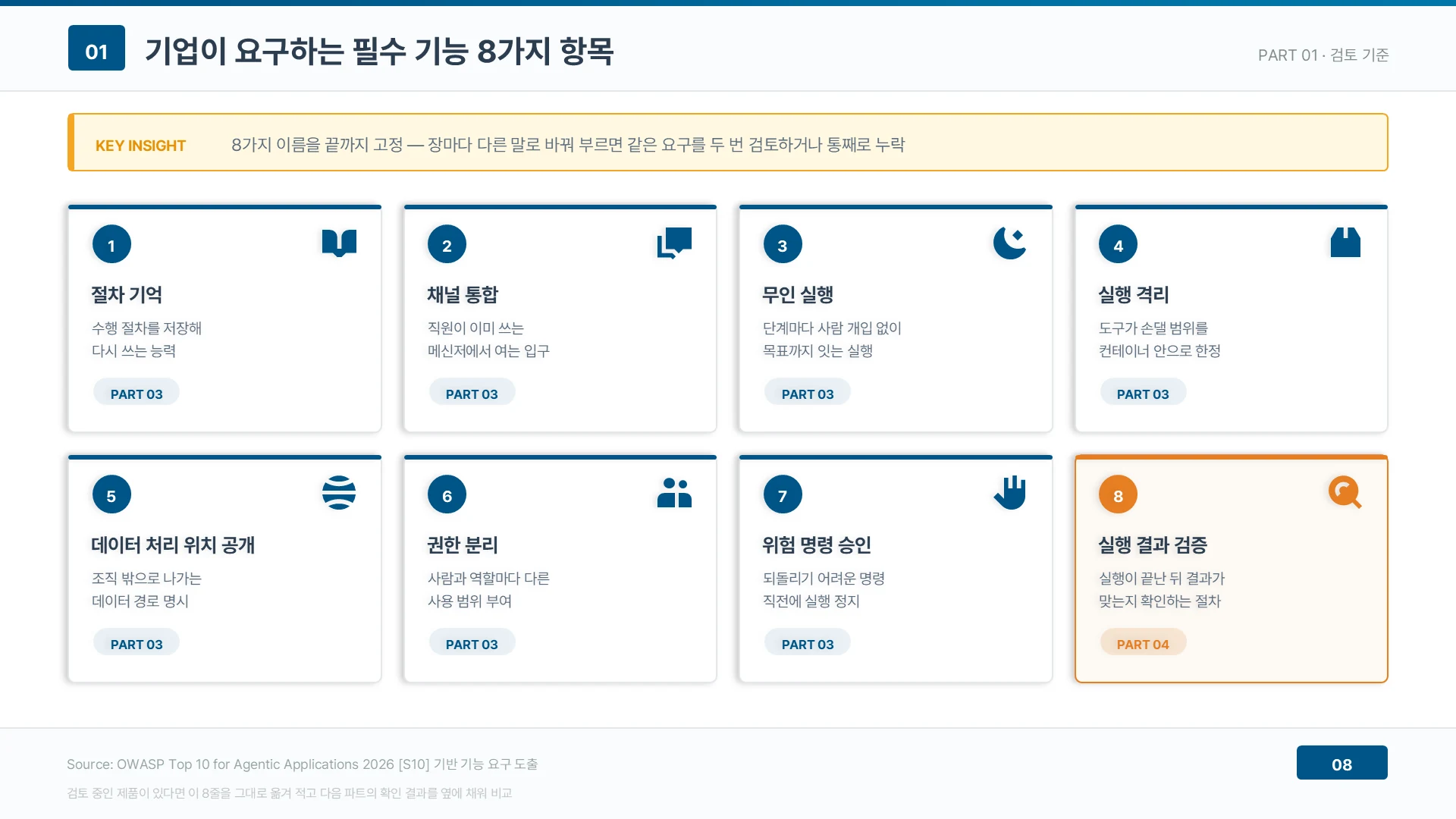 8가지 이름을 끝까지 고정